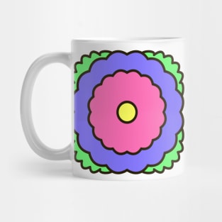 Geometric pink blue flowers Mug